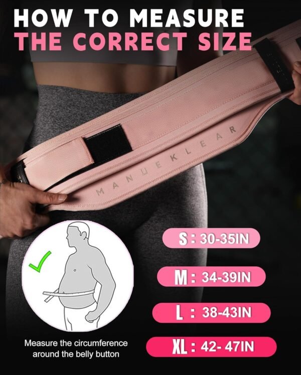 MANUEKLEAR Weight Lifting Belts for Men and Women, Gym Weight Belt with Carabiner Quick Locking, Double-Layer Weightlifting Belt for Workout Squat Powerlifting Deadlift - Image 6