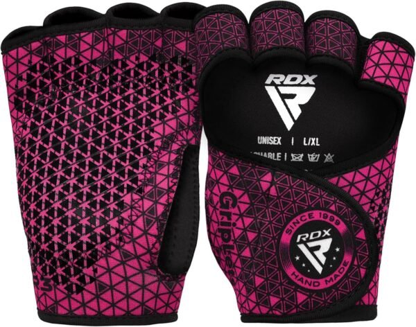 RDX Weight Lifting Gloves Grip, Non Slip Neoprene Ventilated Gym Barehand Gripper, Silicon Palm Protection, Powerlifting Fitness Strength Training Bodybuilding, Chin Pull ups Bar Calisthenics Workout - Image 9