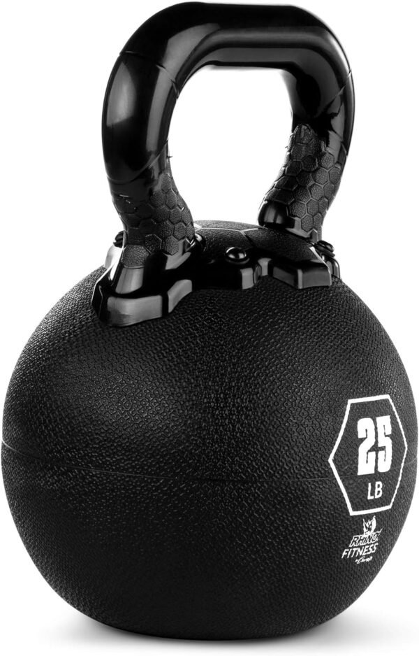 Champion Sports Rhino Kettlebell Rubber Weights, Black - Premium Strength Training Equipment - Multiple Weights - Image 3