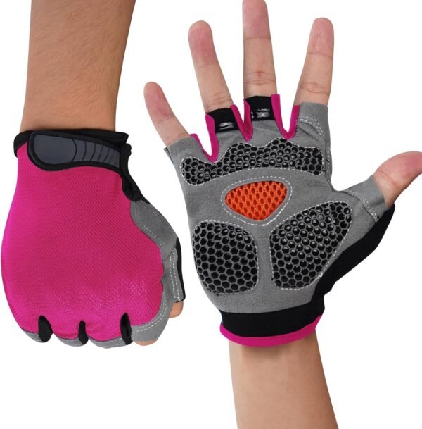 WULI Cycling Gloves Half Finger Men's and Women's Fitness Gloves for Cycling, Breathability, Anti Slip Yoga Equipment, Anti cocooning, Wrist Protection Thickened Palm - Image 2
