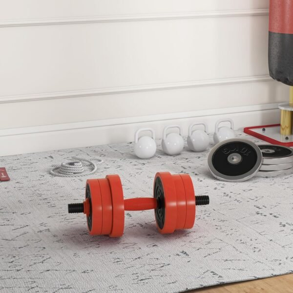 Soozier Adjustable Dumbbell Sets, 4 in1 Weights Dumbbells Set Used as Barbell, Kettlebells, Push up Stand, Free Weight Set for Men and Women Home Gym Training, Red 44/55/66lbs - Image 9