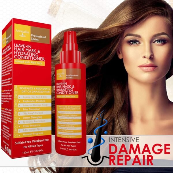 Arvazallia Leave-in Hair Mask and Hydrating Conditioner Spray for Dry or Damaged Hair - Professional Grade Leave-in Conditioner and Moisturizer - Image 5
