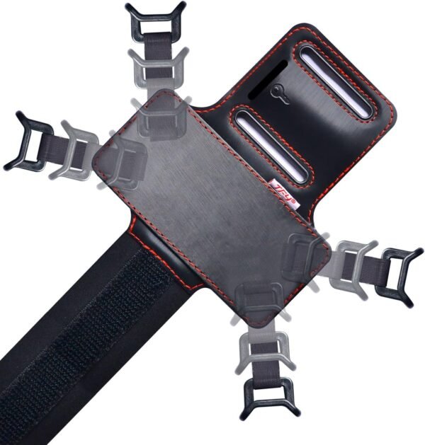TFY Sport Armband + Key Holder for 4 to 5.5 Inch Cell Phone - iPhone 15/14 / 13/12 / 11 / X/XR / 8/7 / SE - Samsung Galaxy S4/ S5 / S7 / Note 2 and More - (Black & Black Belt) - Image 9