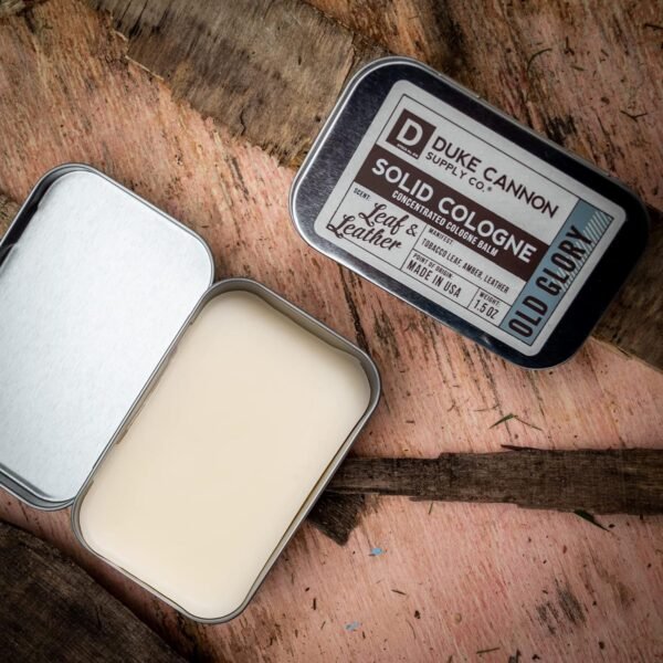 Duke Cannon Solid Cologne - Old Glory Premium Concentrated Cologne Balm, Fresh Tobacco, Amber, and Leather Scent, 1.5 oz. Travel Tin - Image 6