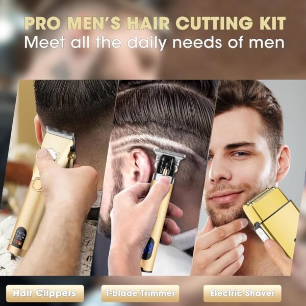 Lanumi Professional Hair Clippers Trimmer for Men Electric Razor Shavers/Beard Trimmer/Rechargeable Clippers and Trimmers Beard Trimmer Barber Kit with Travel Case Clippers for Hair Cutting Gifts - Image 5