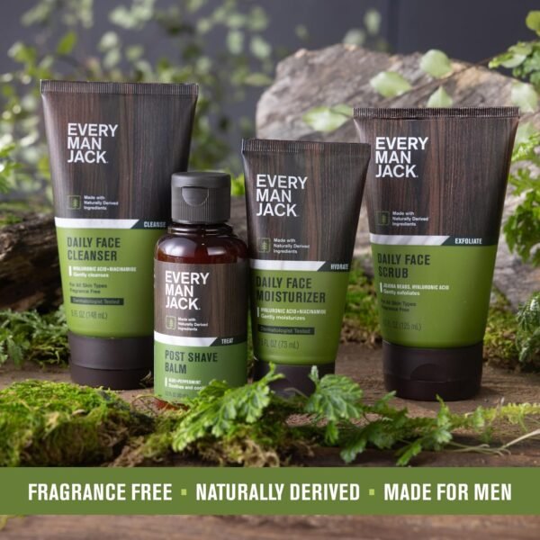 Every Man Jack Gentle Exfoliating Face Scrub For Men- Exfoliate Away Dead Skin, Moisturize, and Revive Tired Skin with Jojoba Beads, Hyaluronic Acid, and Caffeine - 4.2 oz Men’s Face Scrub -Twin Pack - Image 6