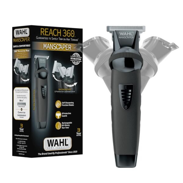 Wahl Manscaper® Reach 360 Ratchet Head Cordless Body and Beard Trimmer for Men with No-Slip Grip for Precise Control During Face, Body, and Manscape Grooming – Model 3025951 - Image 2