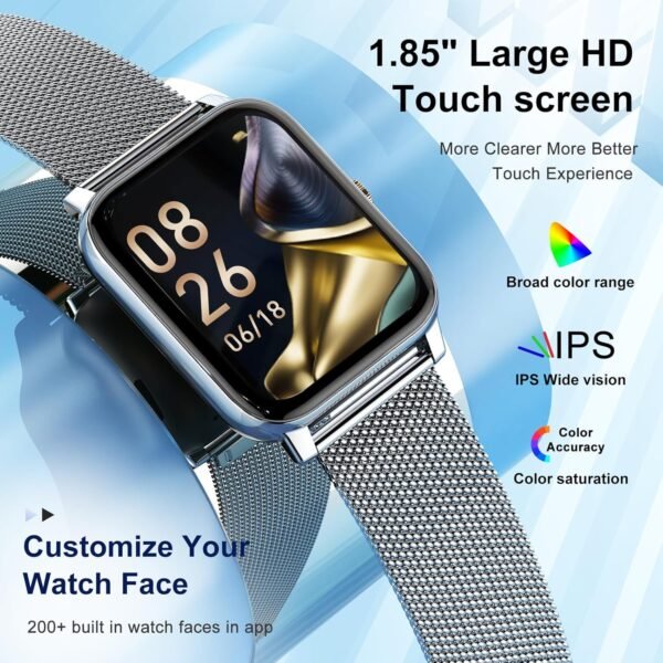 Smart Watch for Men Fitness Tracker: Waterproof Smart Watches for Men Digital Womens Watches Make/Answer Call Running Smartwatch Android Phone iPhone Samsung Compatible Heart Rate Monitor - Image 7