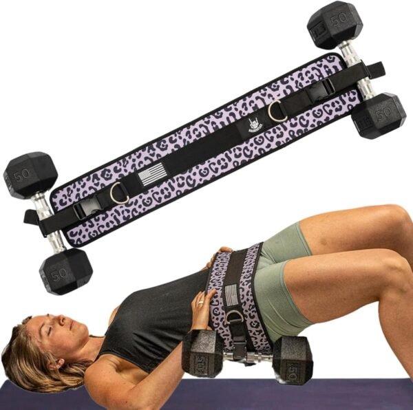 Hip Thrust Belt for Dumbbells, Kettlebells, & Plates - Booty Belt with Slip Resistant Padding for Hip Protection - Ideal for Weight Lifting, Gym Exercises, Home Workouts - Glute Trainer Equipment - Image 2