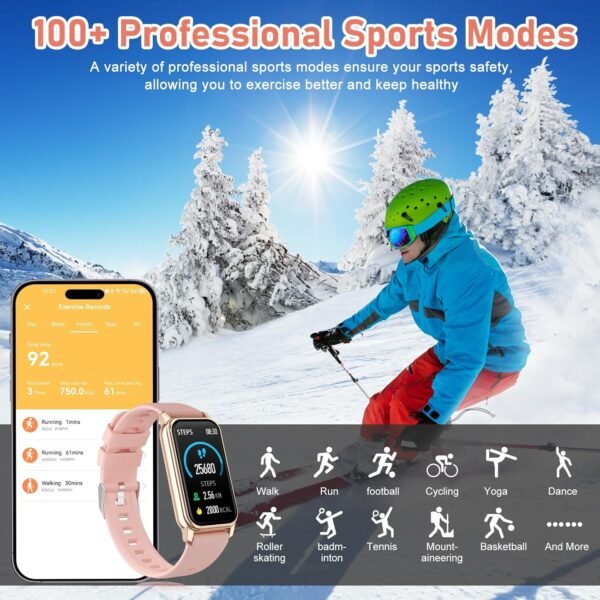 Fitness Tracker with Step Counter/Calories/Stopwatch, Activity Tracker, Health Tracker with Heart Rate Monitor, Sleep Tracker,1.47'' Touch Color Screen, Pedometer Watch for Women Men - Image 3