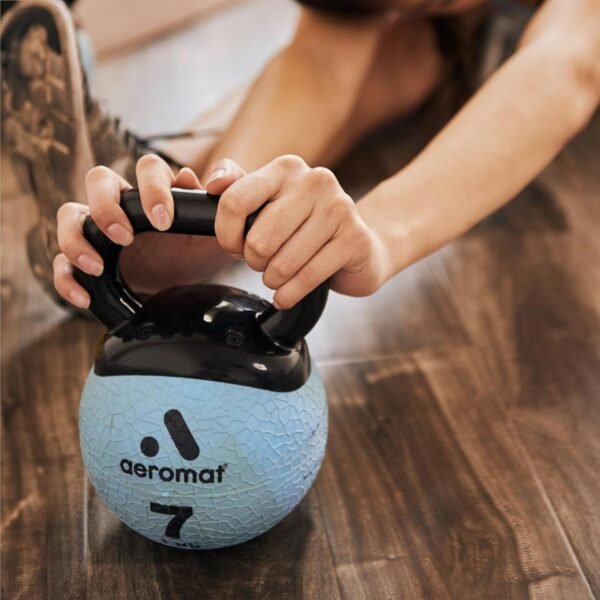 Aeromat Elite Mini Kettlebell Medicine Ball - Kettlebell Weight Balls for Exercise, 6" dia Weighted Exercise Ball, Training Kettlebells, Color-Coded - Image 6