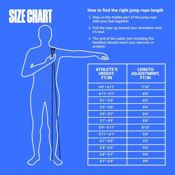 SPORTBIT Adjustable Jump Rope for Fitness - Jumping Rope for Women, Men. Skipping Rope for Workout, Boxing, Exercise. Speed Jump Rope for Adults - Image 6