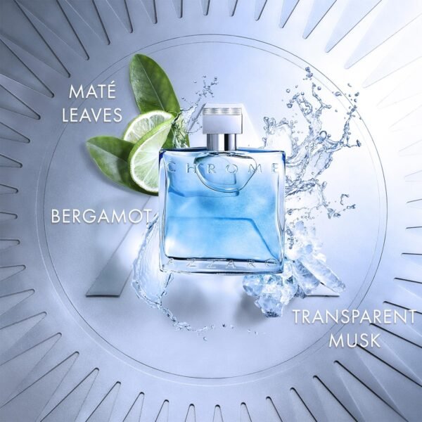 Azzaro Chrome Eau de Toilette - Fresh Aquatic Mens Cologne - Citrus, Woody, Musky Fragrance -Fresh Notes of Bergamot - Everyday Wear - Classic Summer Beach Scent - Luxury Perfumes for Men - Image 3