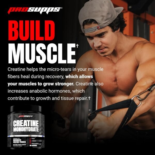 PROSUPPS Creatine Monohydrate Powder - 100% Pharmaceutical Grade Micronized Supplement for Muscle Growth and Recovery (5,000mg, 60 Servings) - Image 4
