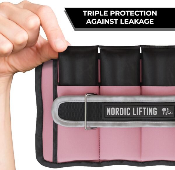 Adjustable Ankle Weights for Women and Men - 1 Pair 2 4 6 8 10 Lbs - Strap to Wrist, Hand or Leg for Gym & Yoga - Workout Equipment to Boost Weight Loss by Nordic Lifting - Image 6