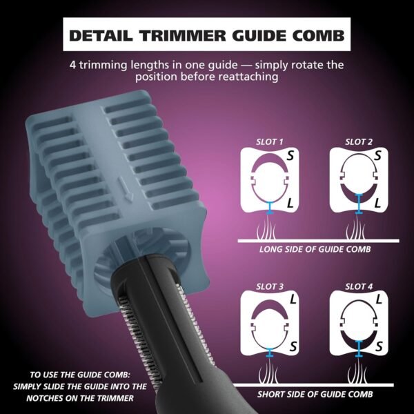 Wahl DualTech® Battery-Powered Hair Trimmer, Face Trimmer for Women Double Sided Detail Trimmer Head, Comfort Grip Body, Facial Hair Remover for Women Model 3026635 - Image 6