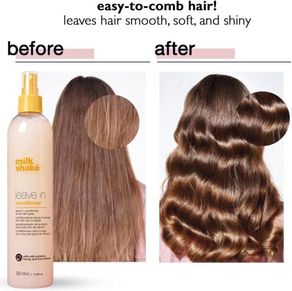 milk shake Leave-In Conditioner Spray Detangler for Natural Hair - Protects Color Treated Hair and Hydrates Dry Hair For Soft and Shiny Straight or Curly Hair, 11.8 Fl Oz - Image 5