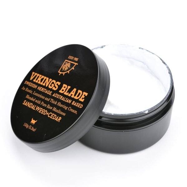 VIKINGS BLADE Luxury Shaving Cream, Sandalwood & Western Red Cedar, Silky Buttery Smooth, Surfactant Base. Refreshing, Clean, Close, FOAMING Shave Cream - Image 5