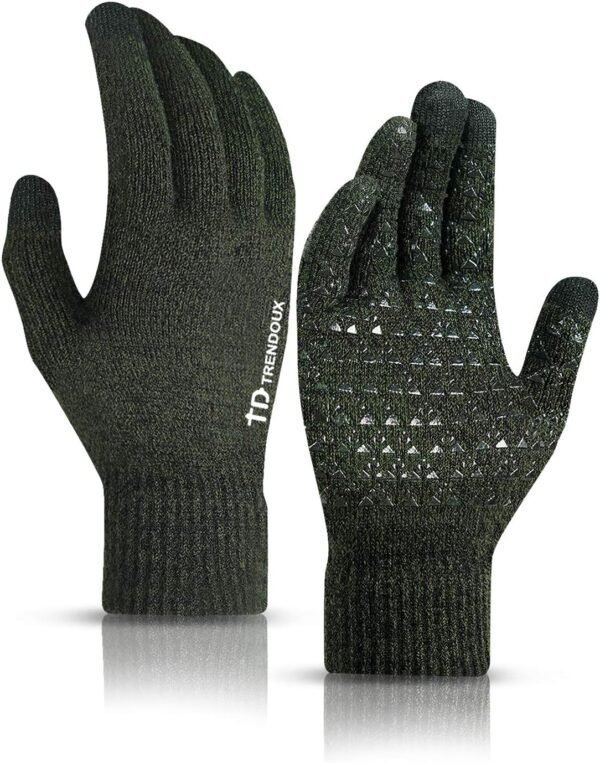 TRENDOUX Winter Gloves for Men Women - Upgraded Touch Screen Cold Weather Thermal Warm Knit Glove for Running Driving Hiking - Image 2