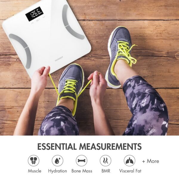 Tenergy Vitalis Body Fat Scale Digital Weight Bluetooth Connected APP Scale, High Precision BMI Scale with Large Easy Read Backlit LCD, Body Scale, Max Weight 400 Pounds, Compatible with iOS/Android - Image 3