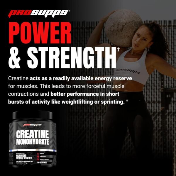 PROSUPPS Creatine Monohydrate Powder - 100% Pharmaceutical Grade Micronized Supplement for Muscle Growth and Recovery (5,000mg, 60 Servings) - Image 7