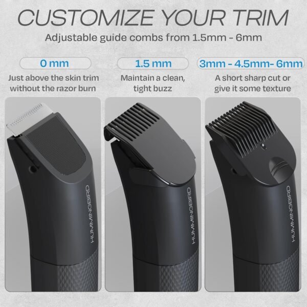 HUMMINGBIRD MK5 Pubic Hair Trimmer for Men – Ceramic Blade, No Nick, No Cut, Ball Trimmer, Waterproof, USB-C Rechargeable, LED Display, Charging Dock & Travel Pouch, Body Trimmer & Ball Shaver - Image 6