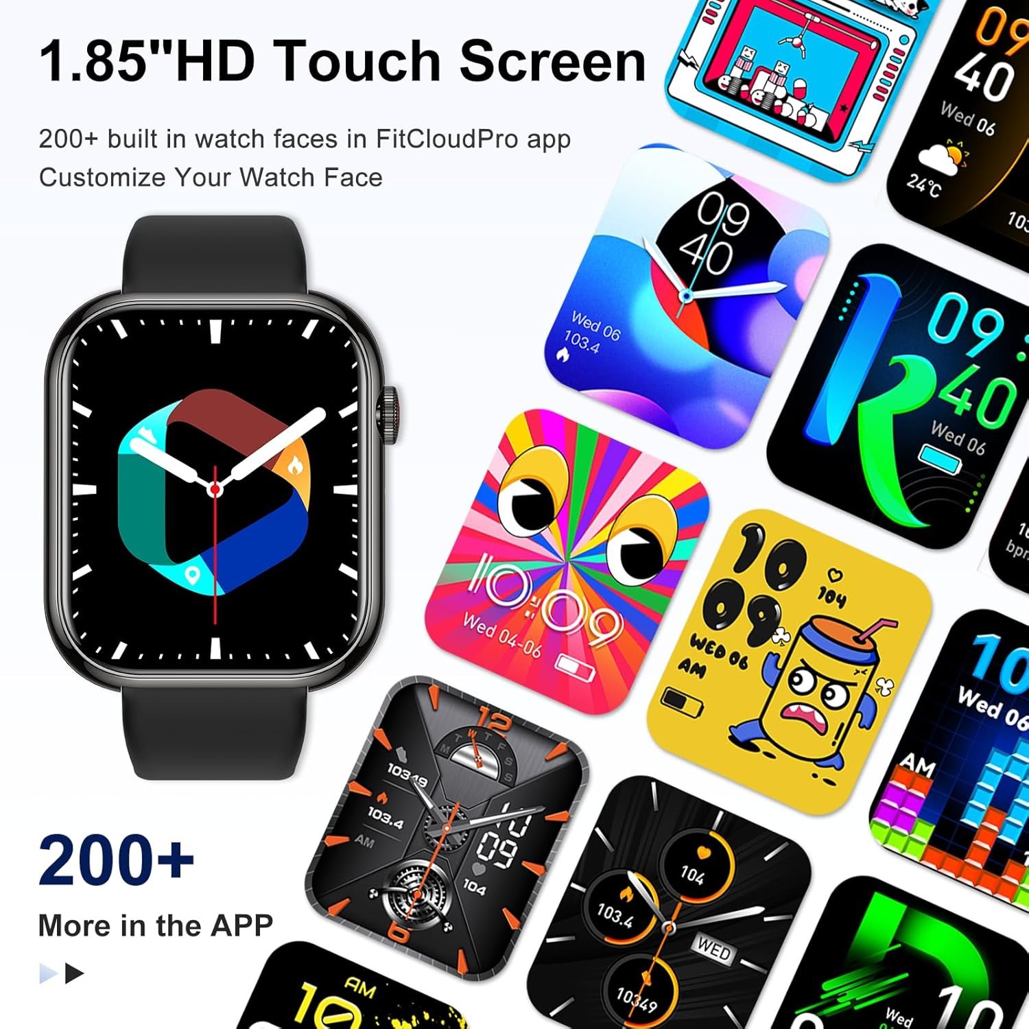 Smart Watch for Men Women Fitness: Waterproof Make/Answer Call Smart Watches for Men Digital Mens Watches Running Step Tracker Smartwatch Android Phones iPhone Samsung Compatible Heart Rate Monitor - Image 7