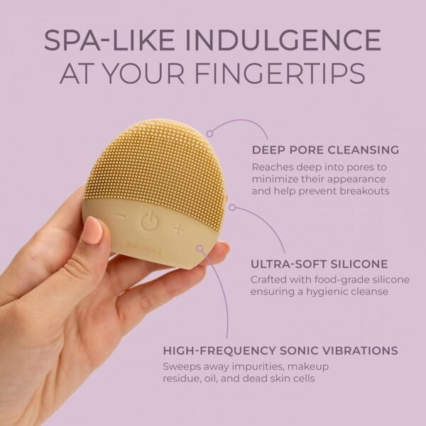 Facial Cleansing Brush | Waterproof Silicone Face Scrubber | Sonic Ultra-Soft Exfoliator | Deep Pore Cleansing Massager | Skincare | Beauty Valentines Gift for Women - Image 3