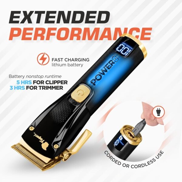 Fagaci Professional Hair Clippers for Men Set Turbo Power with Precise Cutting, Barber Clippers for Hair Cutting, Cordless Hair Clippers and Trimmers Set, Maquina de Cortar Cabello, Haircut Barber Kit - Image 5