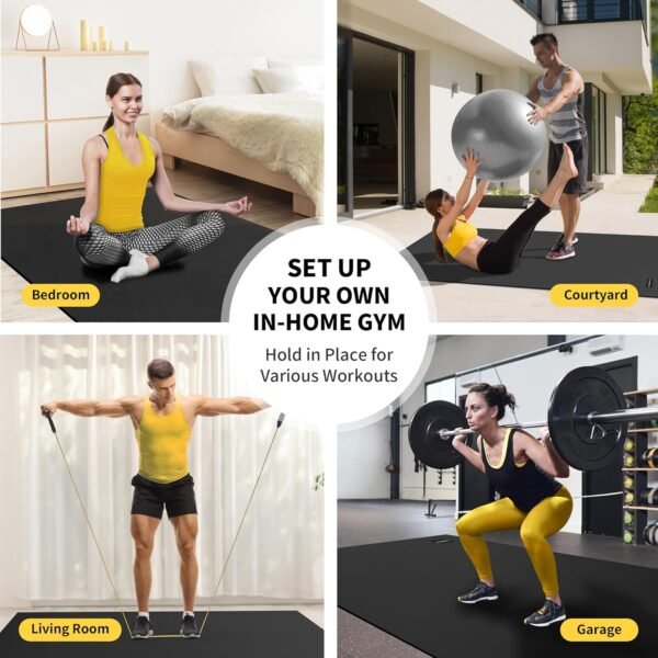 CAMBIVO Large Exercise Mats for Home Workout, 6' x 4' x 7 mm Extra Thick Workout Mats for Home Gym, Gym Mats for Jump Rope, Weights, Cardio, Fitness, Shoe-Friendly - Image 6
