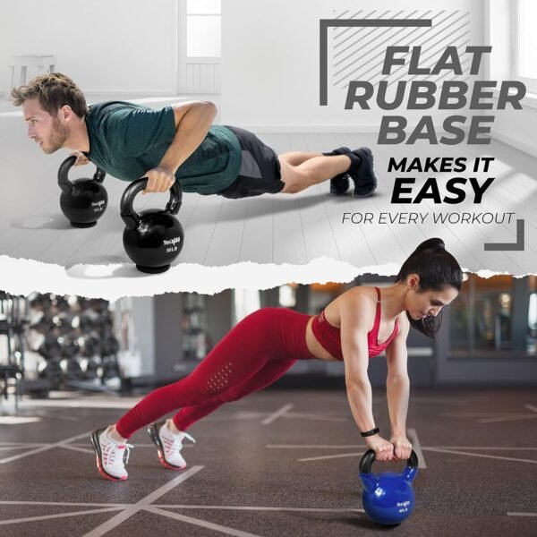 Yes4All Kettlebells Rubber Base, Kettlebell Set for Women, Strength Training Kettlebells Weights (10-65 lbs) - Image 7