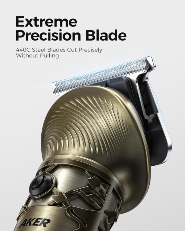 GLAKER Beard Trimmer for Men, Electric Razor for Body, Face, Mustache, Ear, Nose Hair Trimmer, Cordless Hair Clippers 17 Pieces 6-in-1 Shavers for Men Grooming Kit, Gifts for Men (Gold) - Image 4