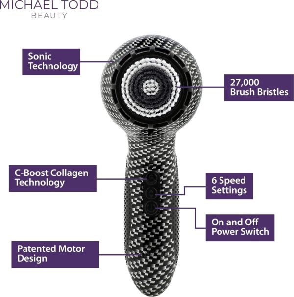 Michael Todd Beauty - Soniclear Elite - Facial Cleansing Brush System - 6-Speeds - Face Cleansing Brush & Exfoliating Body Scrubber - Image 6