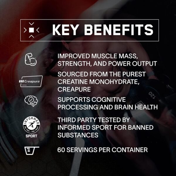 BARE PERFORMANCE NUTRITION, BPN Pure Creatine Monohydrate Powder by Creapure, 5g of Creatine per Serving, Supports Muscle Growth, Unflavored Creatine Powder, 60 Servings - Image 5