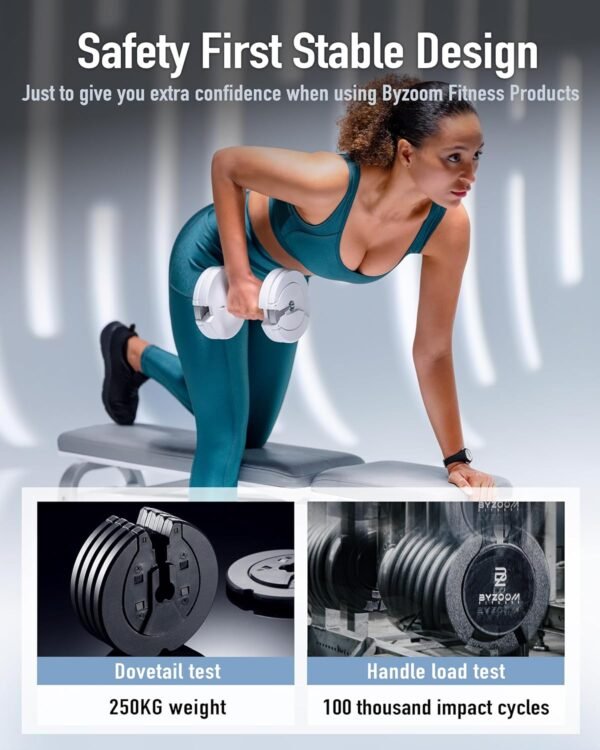 Adjustable Dumbbell 12.5/25lb Set of 2 or Single Unit Piece Weight Training Fitness Exercise Body Workout 5 in 1 for Home Gym Beginners Woman - Image 6