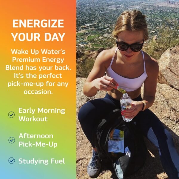 Wake Up Water - Energy + Hydration Sugar Free 15 Packet, Variety Pack - Energy Drink Powder, Electrolytes Powder Drink, Natural Caffeine Mix Packet, B Vitamins, 5 Calories, Gluten Free - .10 oz (2.9g) - Image 6