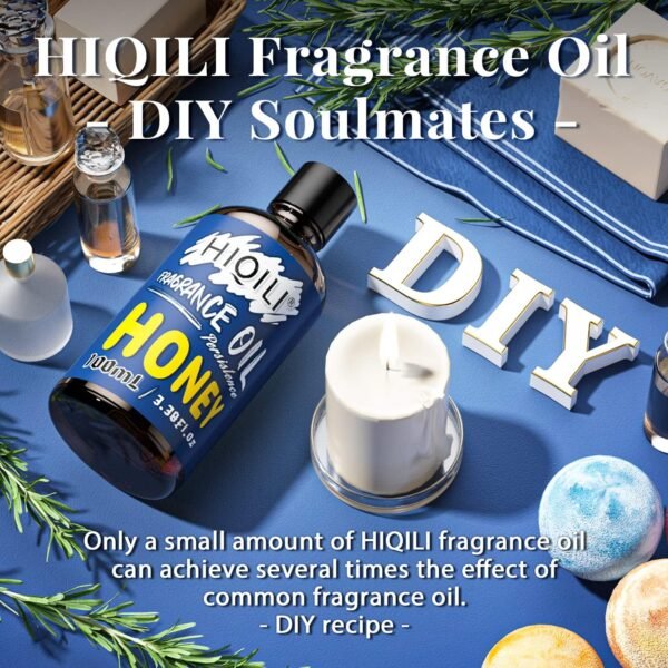 HIQILI Honey ​Essential Oil 100ml - Long Lasting Perfume for Aromatherapy, Sweet Scent Fragrance Oil for Home Diffuser, Laundry Kitchen Bedroom, DIY Candle Soap Perfume Lotion Making 3.38 Fl Oz - Image 3