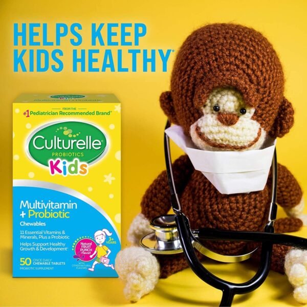 Culturelle Kids Complete Chewable Multivitamin + Probiotic For Kids, Ages 3+, 50 Count, Digestive Health, Oral Health & Immune Support - With 11 Vitamins & Minerals, including Vitamin C, D3 & Zinc - Image 8