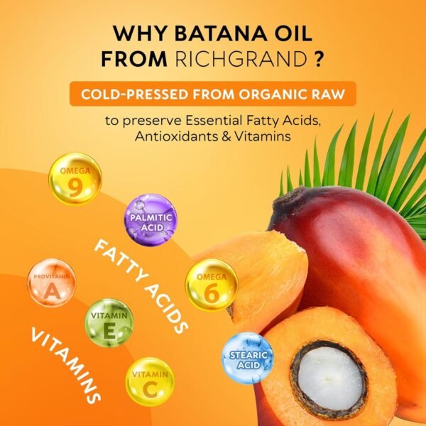 Batana Oil for Hair Growth - 100% Raw & Organic Dr Sebi Batana Oil - Cold-Pressed & Pure Unrefined Batana Hair Mask for Women & Men - Enhances Hair Thickness, Prevents Loss - Image 6
