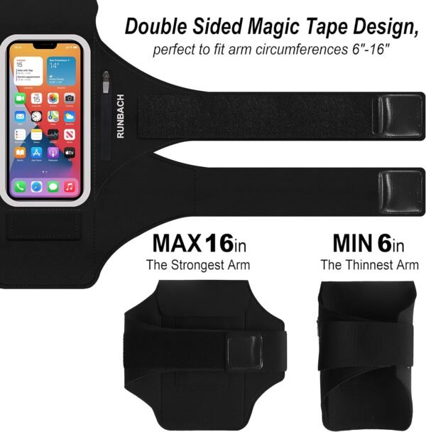 Running Armband for Google Pixel 8/8 Pro/7/7a/7 Pro/6/6a/6 Pro/5/5a/4/4a/4XL/3a/3 XL,Water Resistant Sport Armband with Zipper Slot for Pixel Buds and Car Key (Black) - Image 6