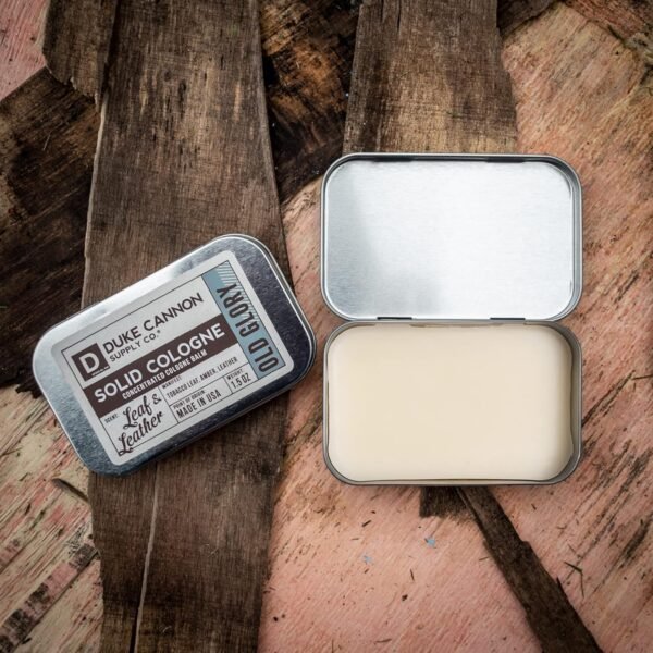 Duke Cannon Solid Cologne - Old Glory Premium Concentrated Cologne Balm, Fresh Tobacco, Amber, and Leather Scent, 1.5 oz. Travel Tin - Image 7