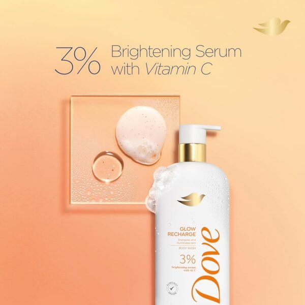 Dove Exfoliating Body Wash Glow Recharge Energizes & illuminates skin 3% brightening serum with vitamin C 18.5 oz - Image 6