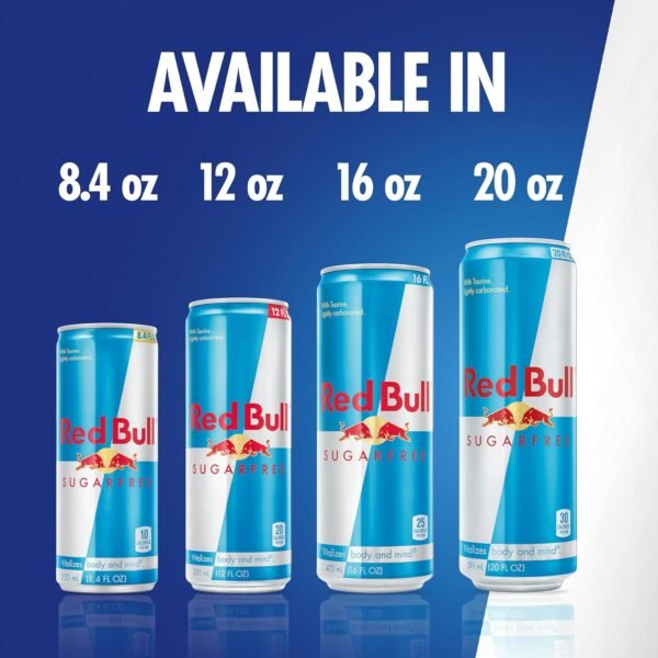 Red Bull Sugar Free Energy Drink with 151mg Caffeine plus Taurine & B Vitamins, 16 Fl Oz, Pack of 12 Cans - Image 6