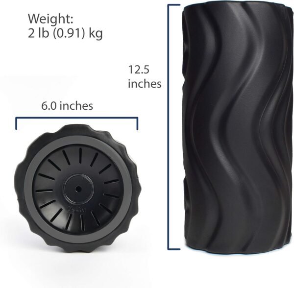Zyllion Rechargeable Vibrating Foam Roller - 4-Speed Deep Tissue Muscle Massage with 3 High-Density Surfaces for Pain Relief, Physical Therapy, Recovery, Feet, Legs, Neck, Back - Black/Black (ZMA-22) - Image 6