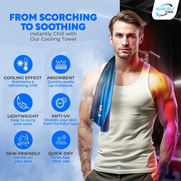 Invincible Fitness Microfiber Gym Towel Set – Quick-Drying, Odor-Resistant, Ultra-Absorbent Towels for Sports, Fitness, Yoga, and Travel (4 Pack) - Image 8
