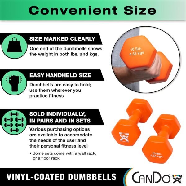 CanDo Vinyl Coated Dumbbells - Image 5