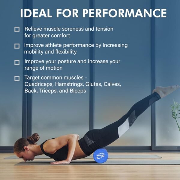 Invincible Fitness EPP Foam Roller for Deep Tissue Massage – Enhance Recovery, Relieve Pain, and Boost Mobility for a Stronger, Healthier You (Blue) - Image 6