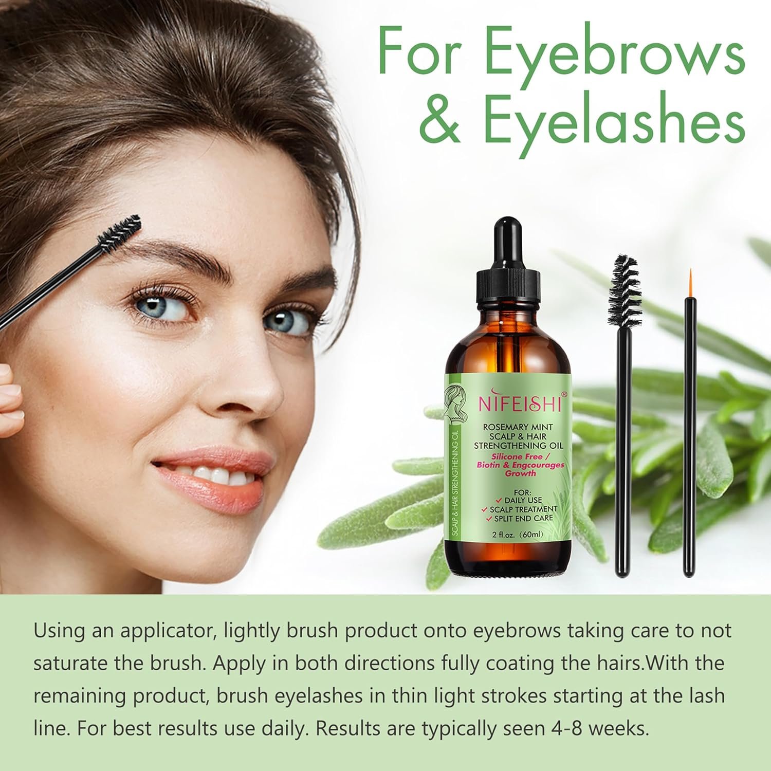 Rosemary Essential Oil for Hair Growth, Hair & Skin Care - Strengthens Hair, Stimulates Growth, 2.02 Fl Oz - Image 5