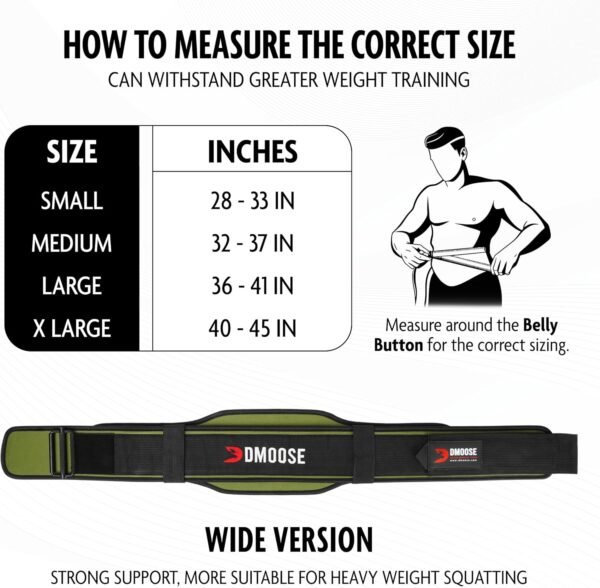 DMoose Weight Lifting Belt for Men & Women - 2 in 1 Adjustable 4" 6" Width - Weight Belt with Auto-Locking Buckle - Optimal Back Support Gym Belt for Weightlifting, Powerlifting, Squats and Deadlifts - Image 3