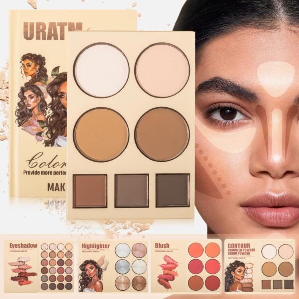 4-Layer Book-Style Foldable Makeup Palette Set | Portable & Long-Lasting | Contour Blush Highlight Eyeshadow, Professional 43 Shades, Suitable for Multiple Skin Tones & Makeup Looks, Gift Idea - Image 3